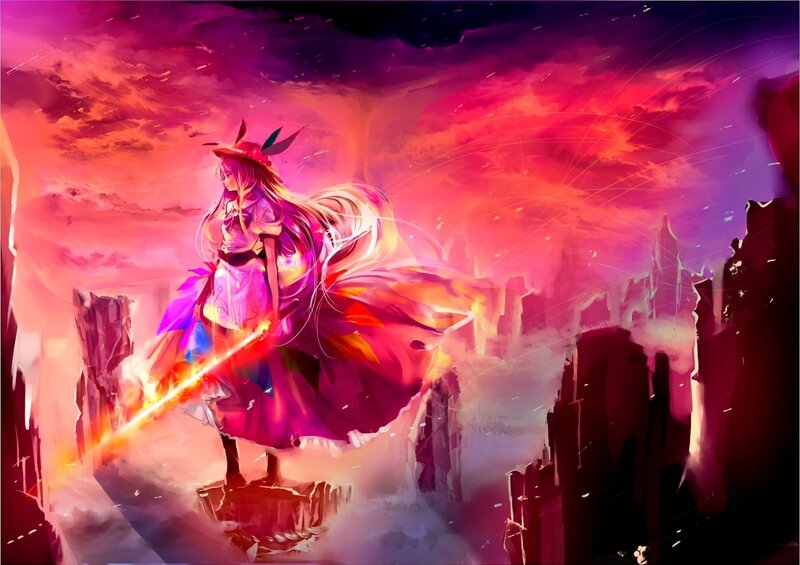 Anime girl with glowing sword
