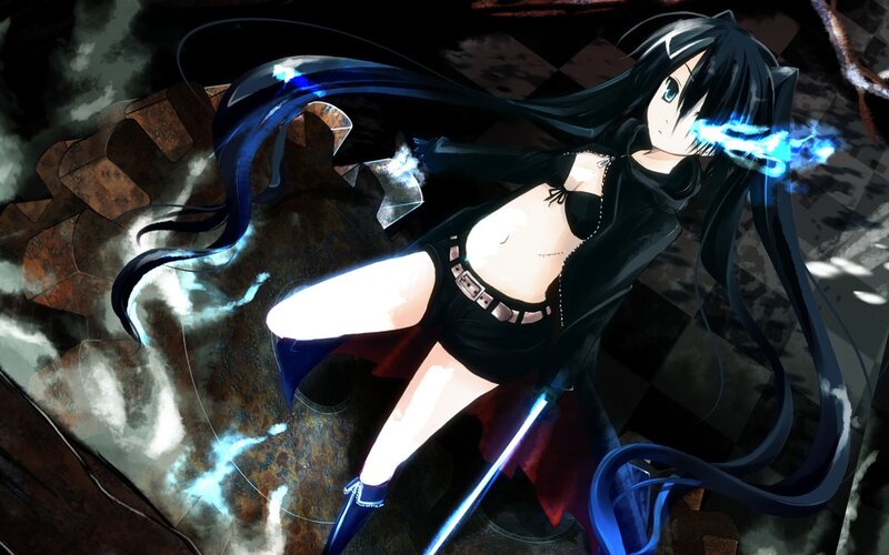 anime girl with glowing sword