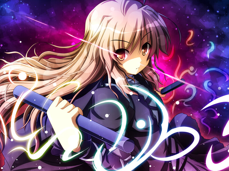 anime girl with glowing sword