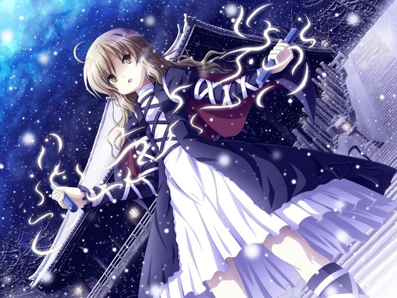 Anime girl with glowing sword