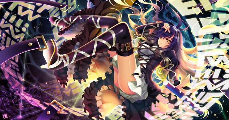 anime girl with glowing sword