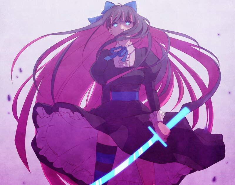 anime girl with glowing sword