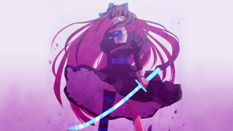 anime girl with glowing sword