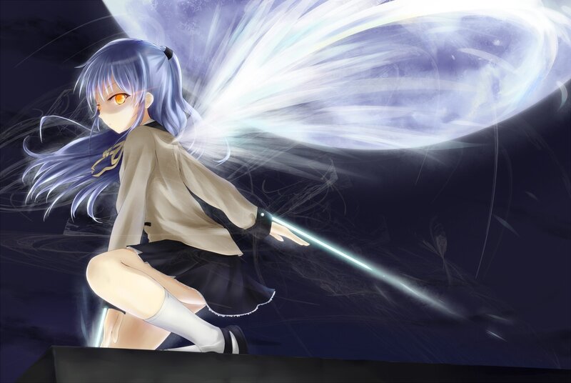 anime girl with glowing sword