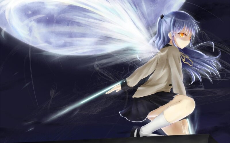 anime girl with glowing sword