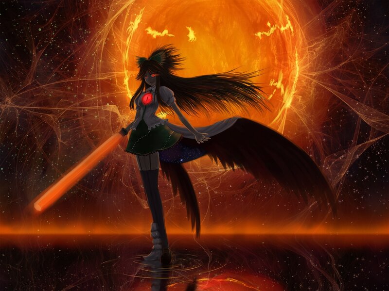 Anime girl with glowing sword