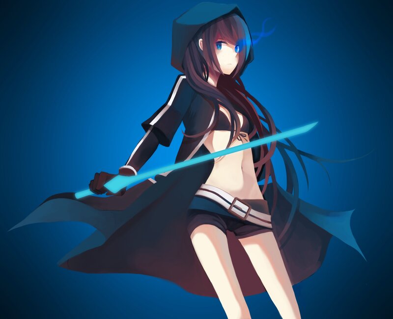 Anime girl with glowing sword
