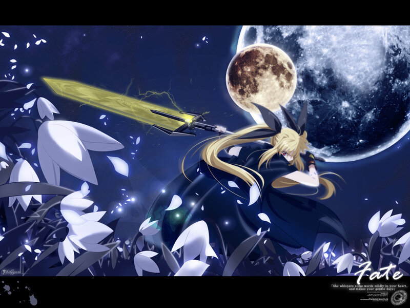 Anime girl with glowing sword