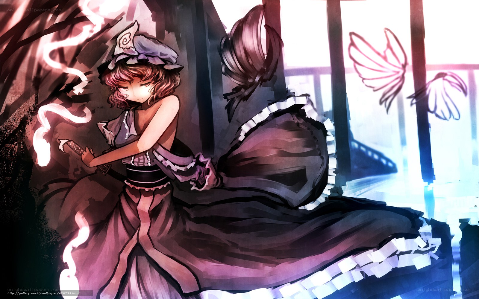 anime girl with glowing sword