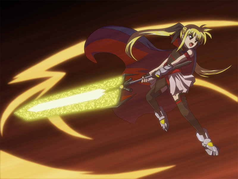 anime girl with glowing sword