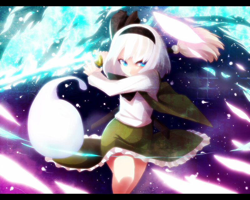 anime girl with glowing sword