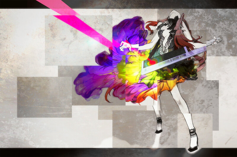 anime girl with glowing sword