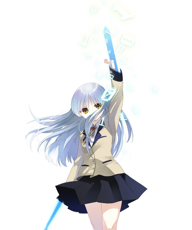 anime girl with glowing sword
