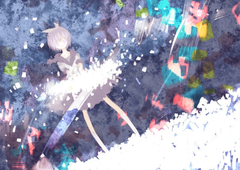 anime girl with glowing sword