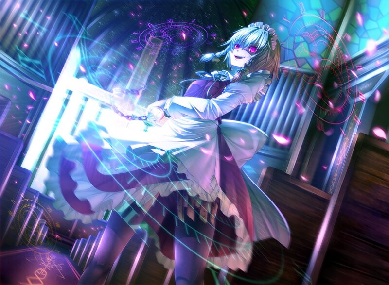 anime girl with glowing sword