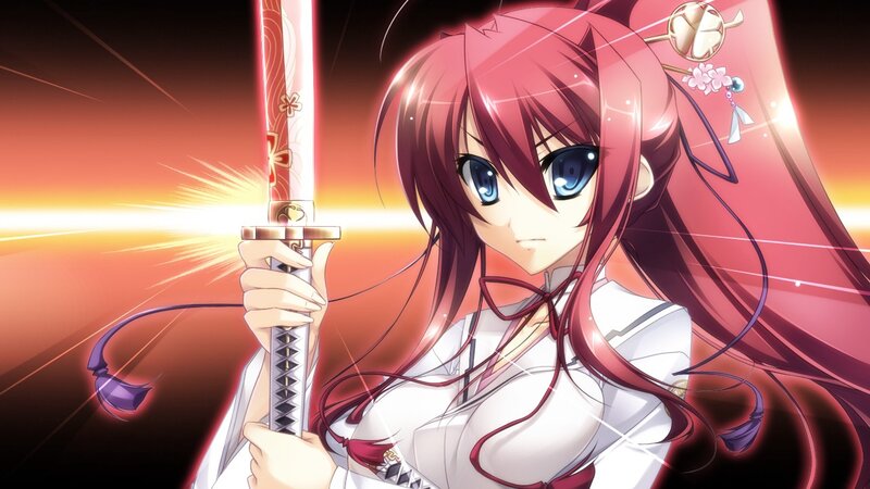 anime girl with glowing sword