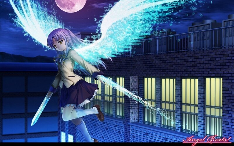 Anime girl with glowing sword