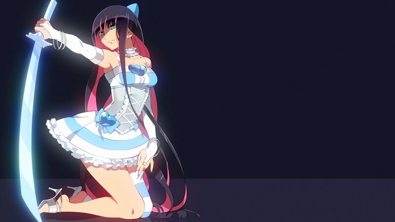 anime girl with glowing sword