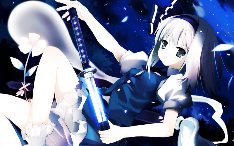 Anime girl with glowing sword