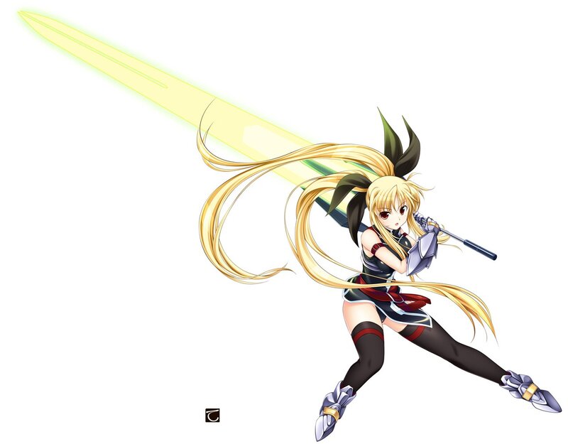 anime girl with glowing sword