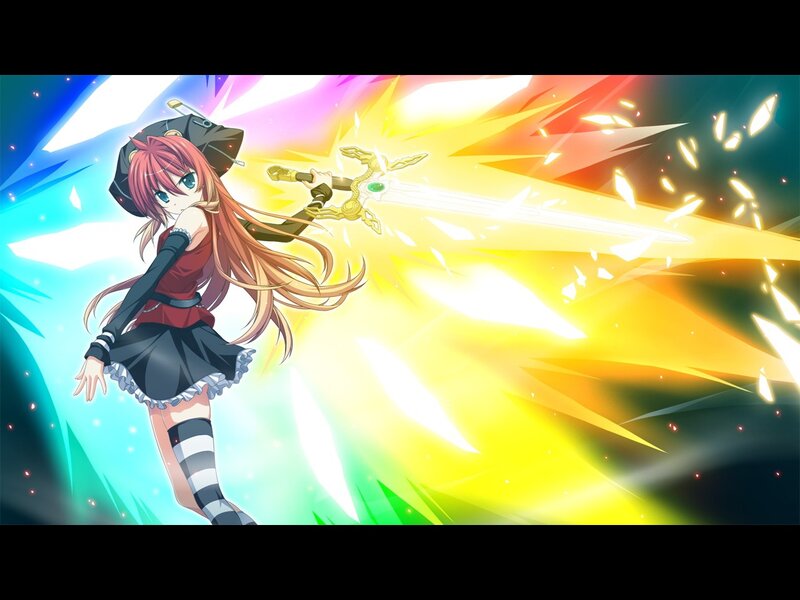 anime girl with glowing sword