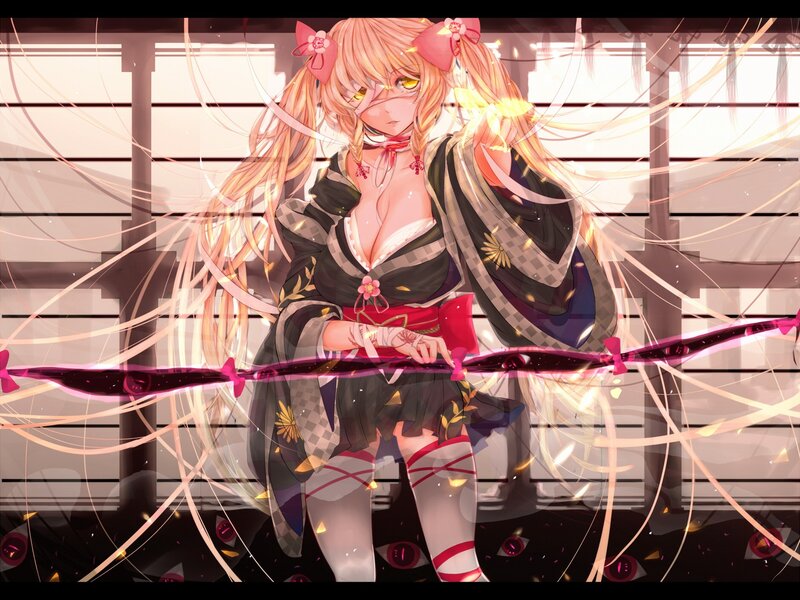 anime girl with glowing sword