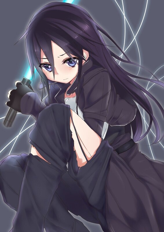 anime girl with glowing sword