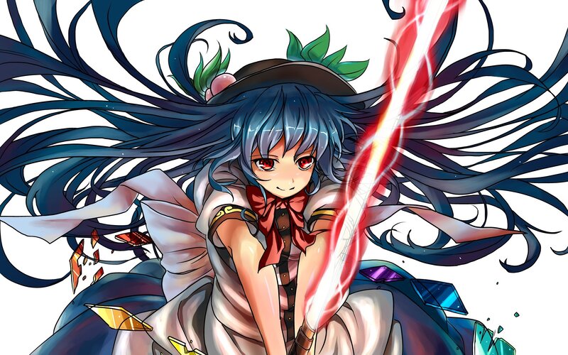 anime girl with glowing sword