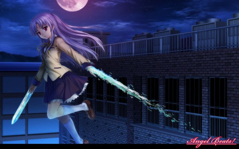 Anime girl with glowing sword