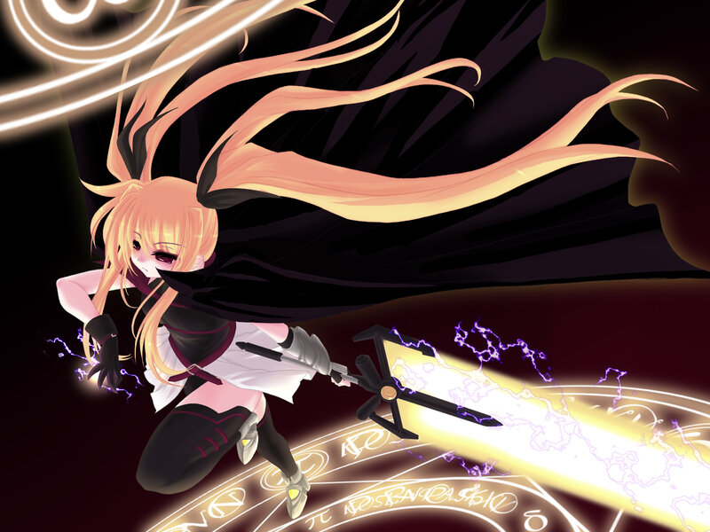 anime girl with glowing sword