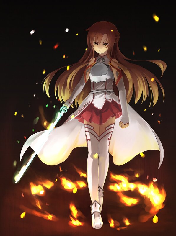 anime girl with glowing sword