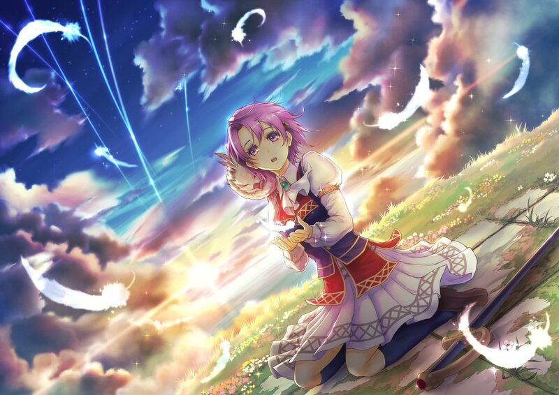 Anime girl with glowing sword