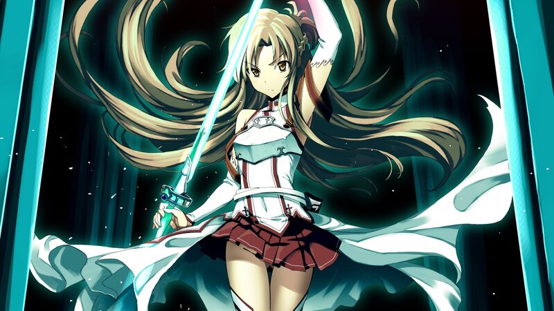 anime girl with glowing sword