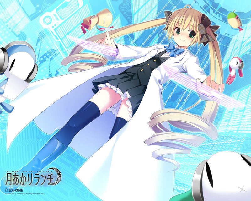 Anime girl with glowing swords