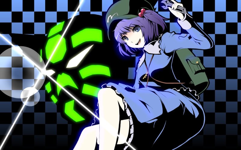 anime girl with glowing symbol