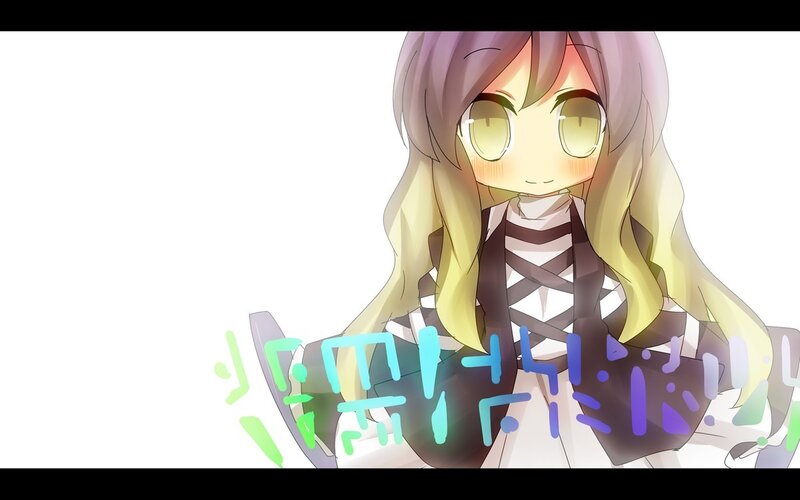 anime girl with glowing text