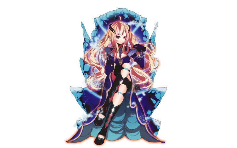 anime girl with glowing throne