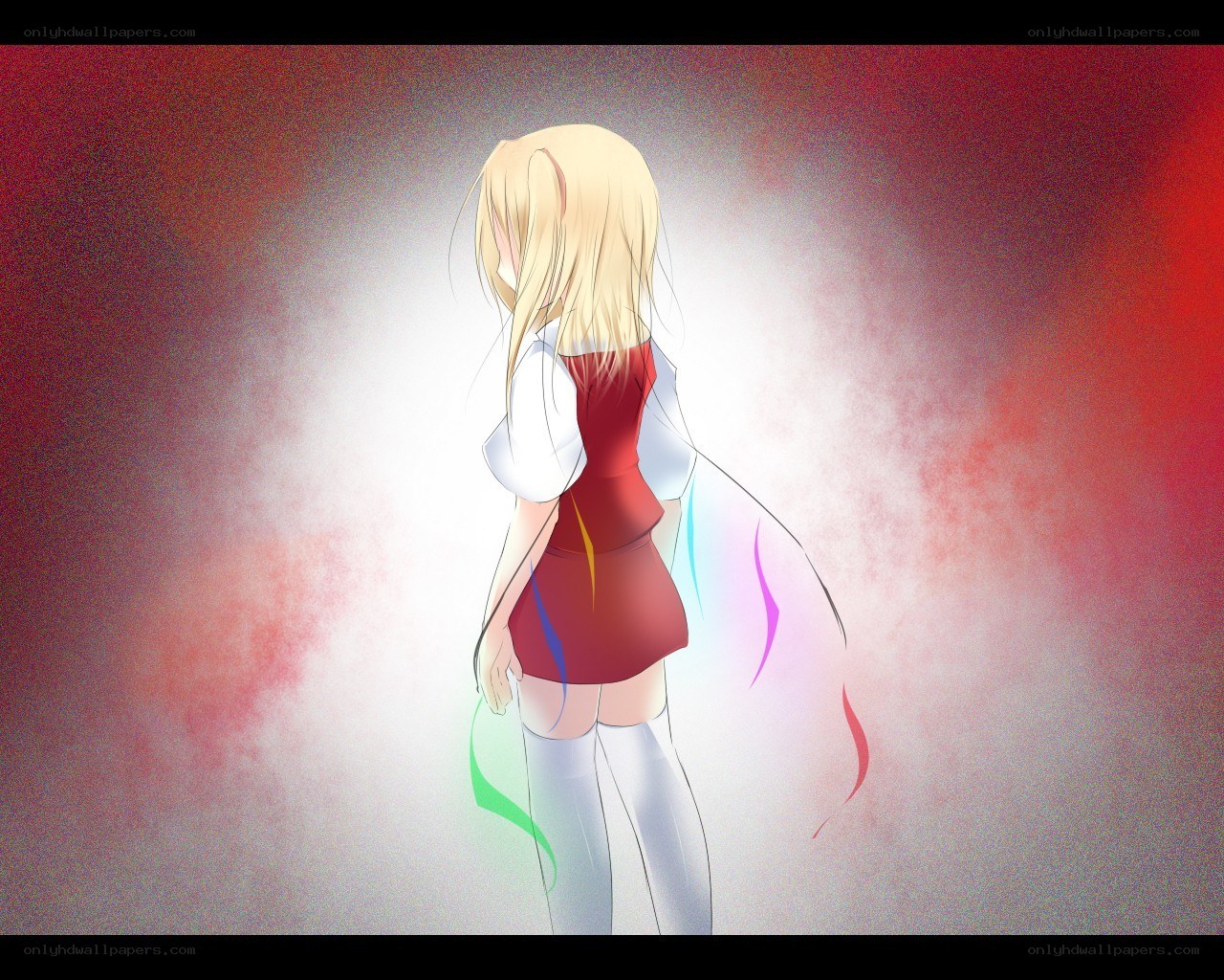 anime girl with glowing trails