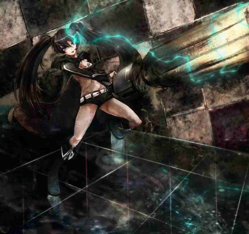 anime girl with glowing weapon