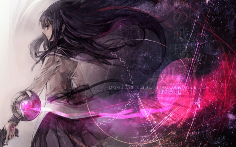 Anime Girl with Glowing Weapon — Purple, Dramatic