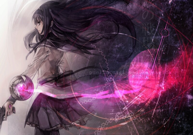 Anime Girl with Glowing Weapon — Purple