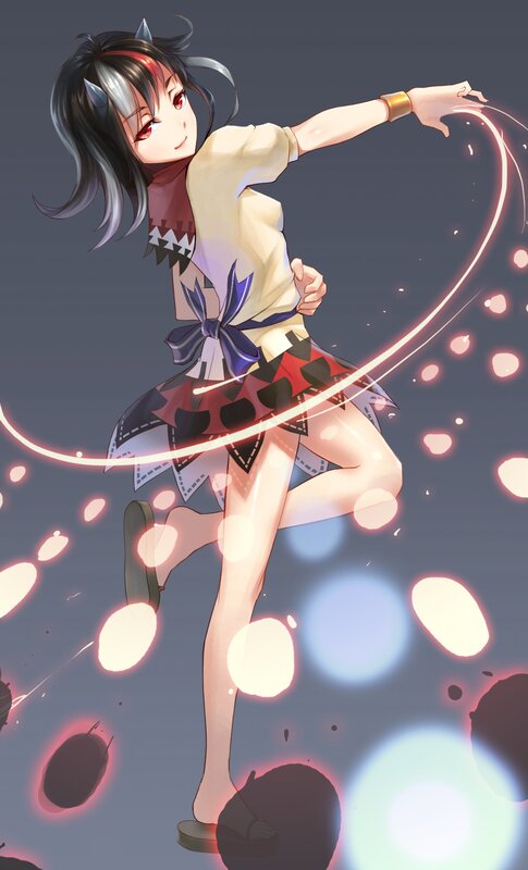 anime girl with glowing whip