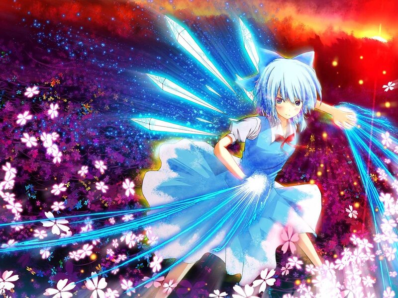 anime girl with glowing wings