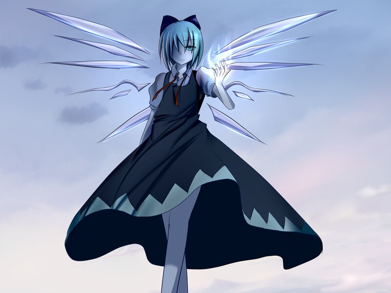 anime girl with glowing wings