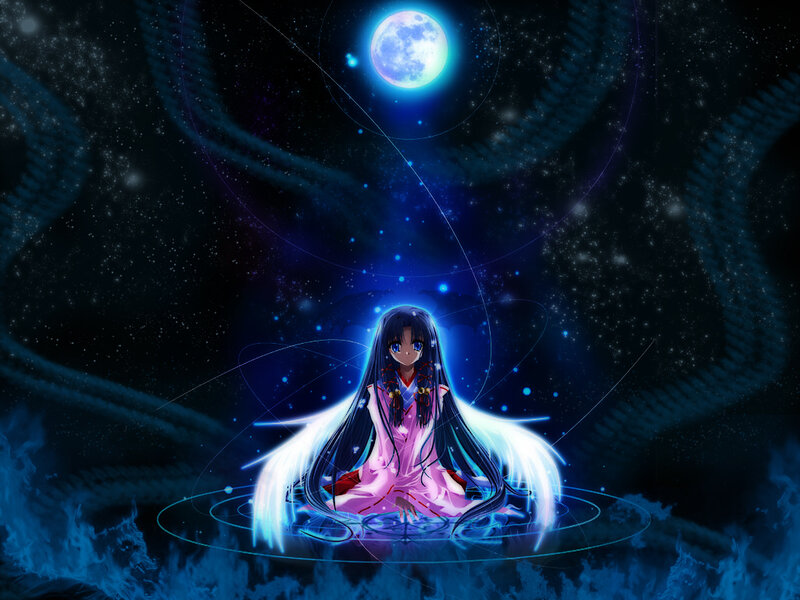 Anime girl with glowing wings