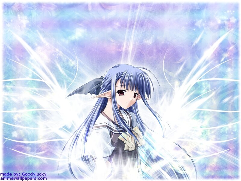 anime girl with glowing wings