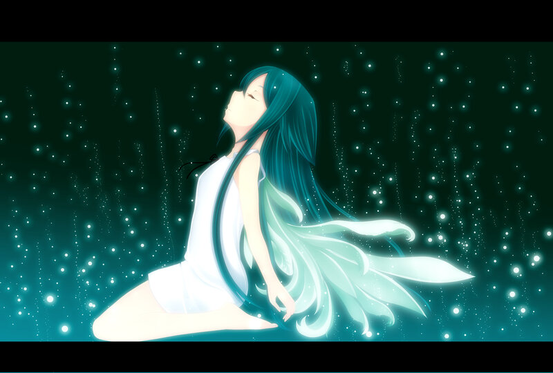 anime girl with glowing wings