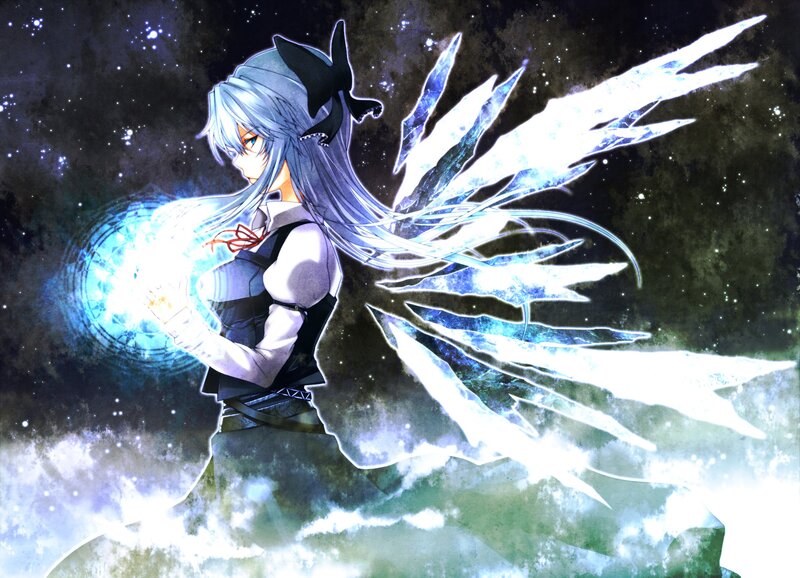 anime girl with glowing wings