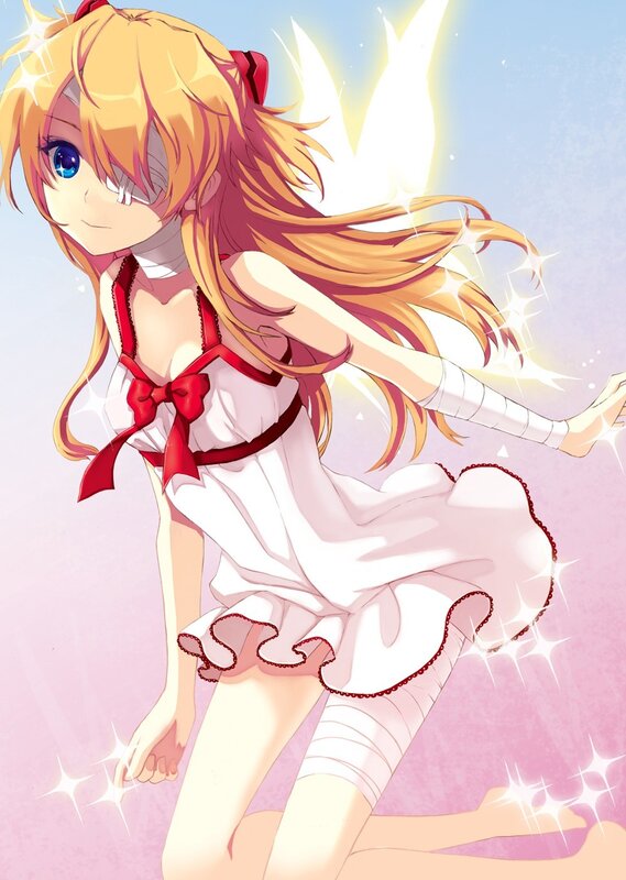 anime girl with glowing wings