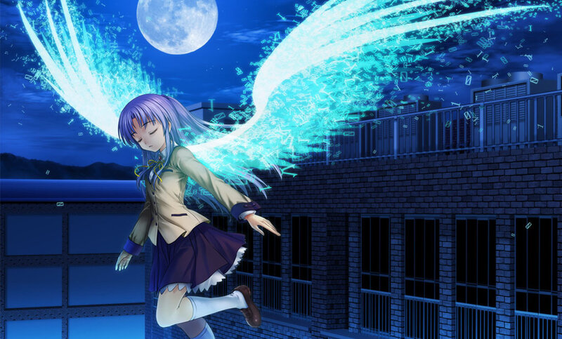 anime girl with glowing wings